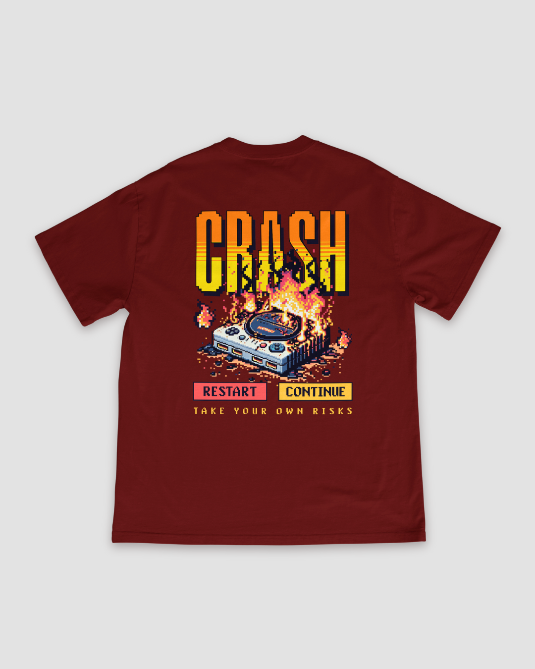 Game Over Unisex Oversized T-Shirt - Maroon