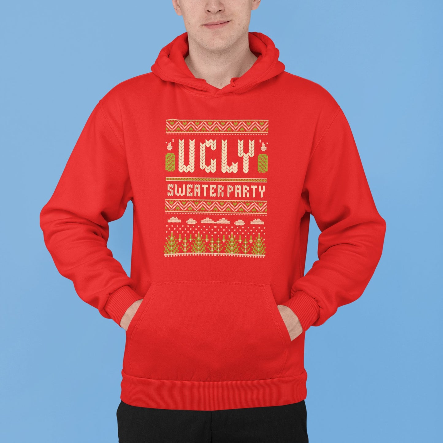 Christmas Hoodie for Men - Red - Sewra