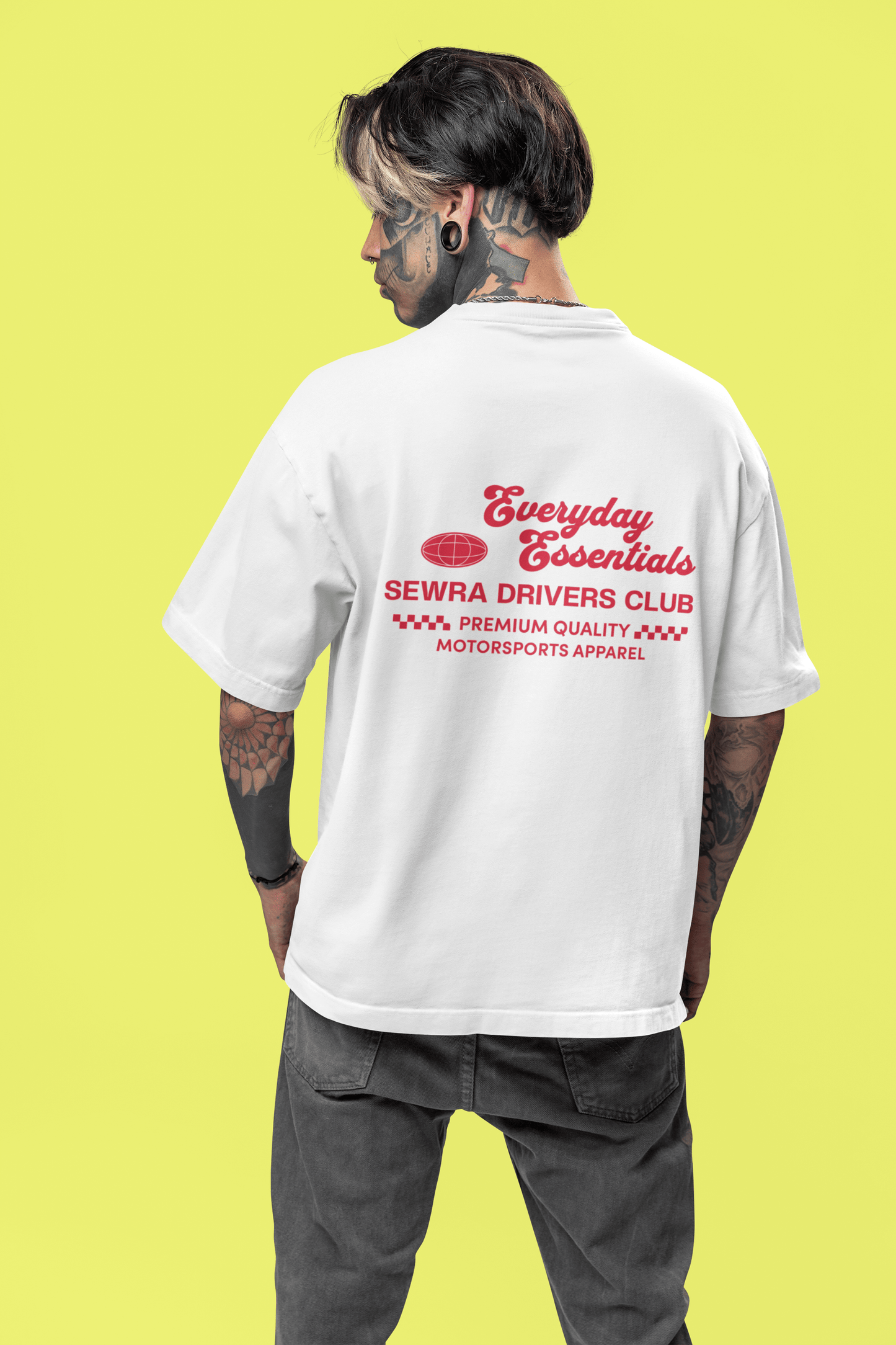 Racing Rush Unisex Oversized T-Shirt - White - Sewra