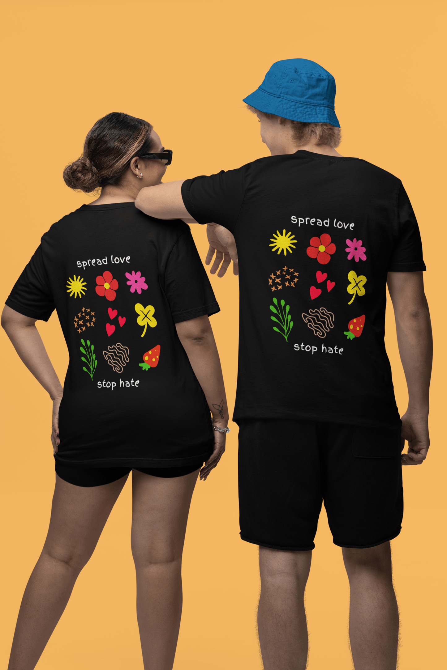 Spread Love Unisex Oversized T-Shirt - Black - Sewra