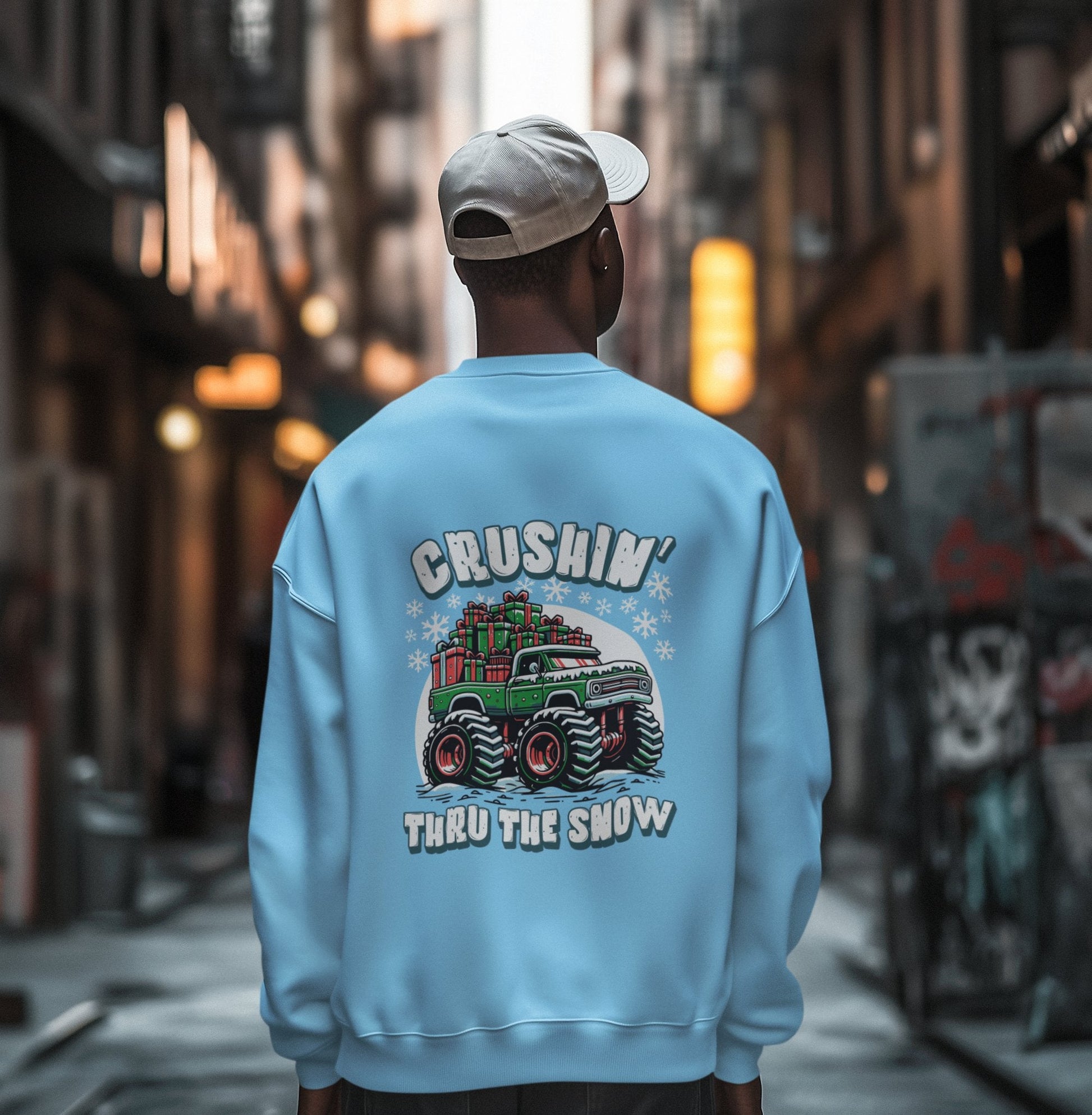 Christmas Sweatshirt for Men - Baby Blue - Sewra