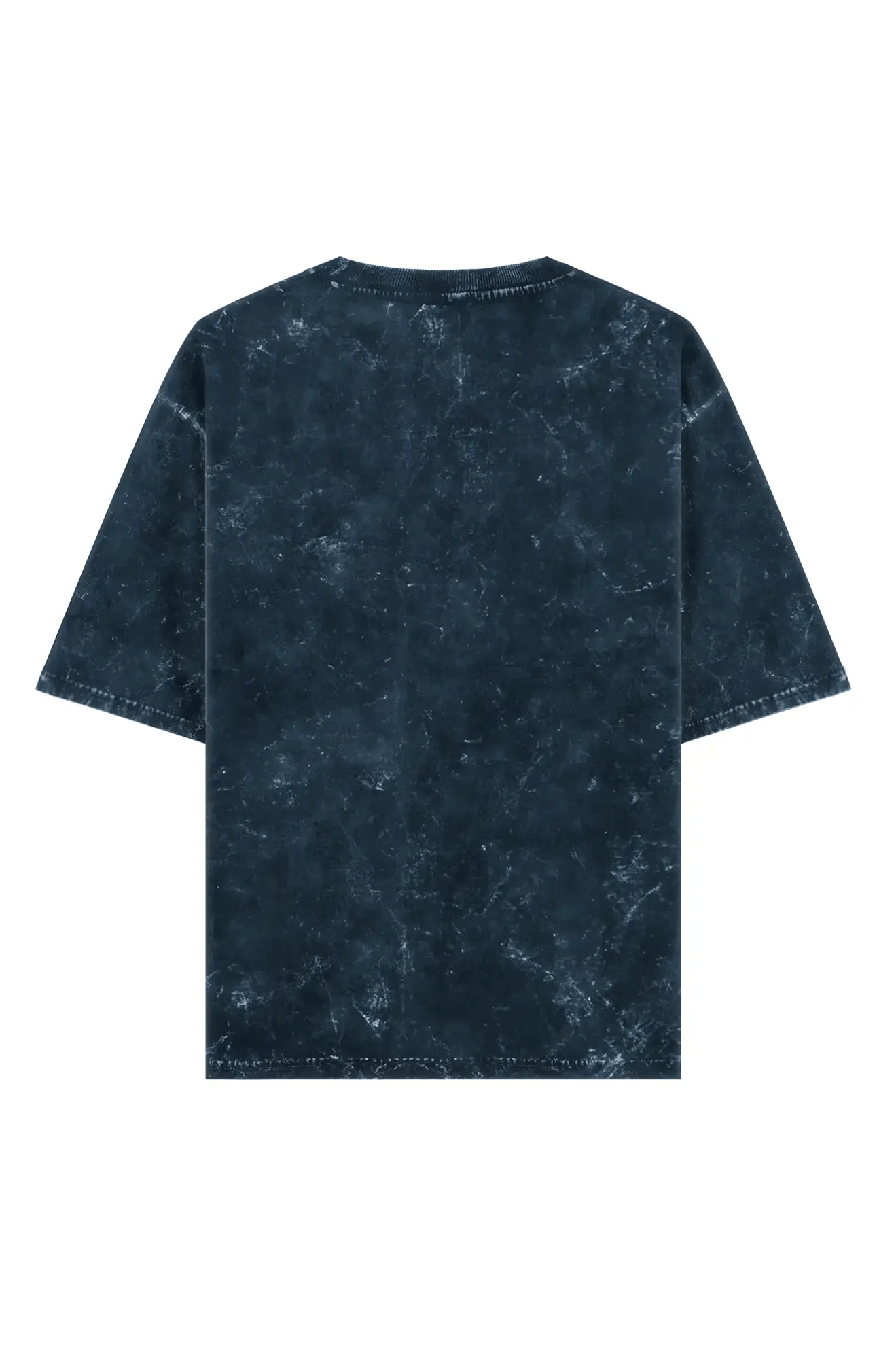 Doomsday Generation Unisex Acid Wash Oversized Tee - Navy Blue - Sewra
