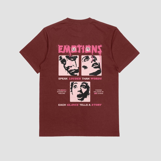Emotions Oversized T-Shirt for Women - Maroon - Sewra