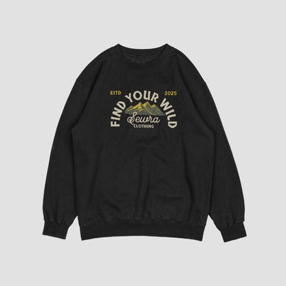 Find Your Wild Unisex Sweatshirt - Black - Sewra