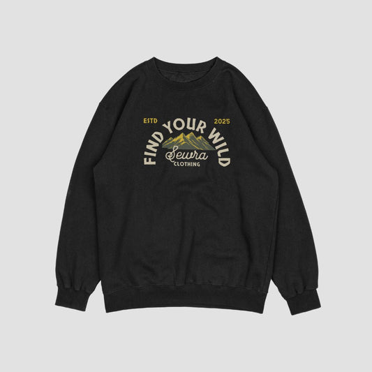 Find Your Wild Unisex Sweatshirt - Black - Sewra