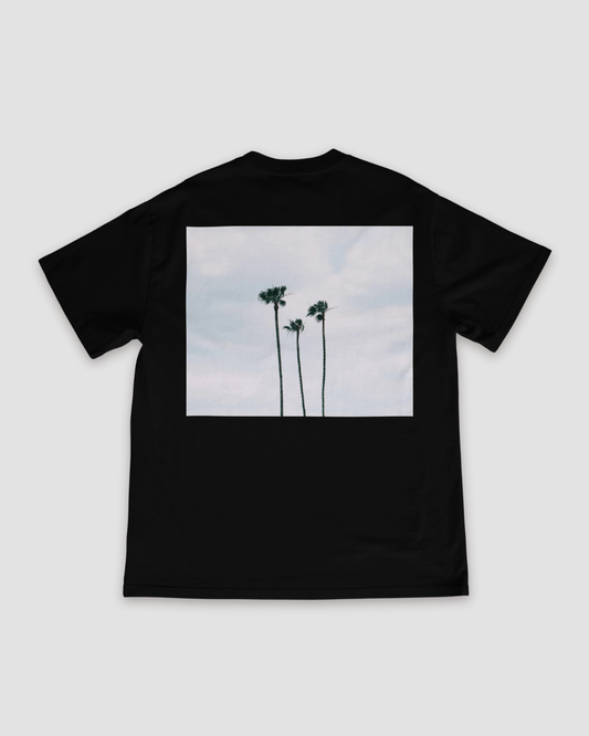 Los Angeles Palm Tree Unisex Oversized T-Shirt - Black - Sewra