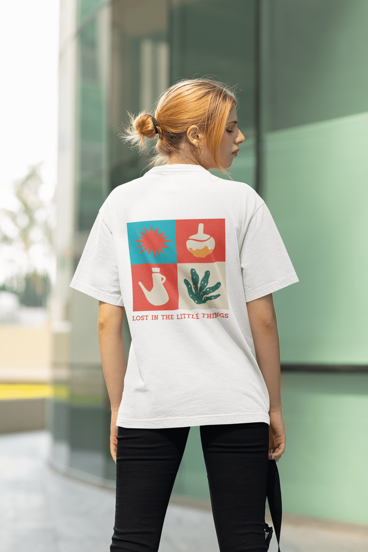 Lost In The Little Things Unisex Oversized T-Shirt - White - Sewra