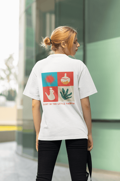 Lost In The Little Things Unisex Oversized T-Shirt - White - Sewra