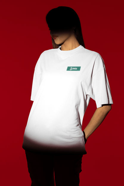 Pizza & Chill Unisex Oversized T-Shirt - White - Sewra