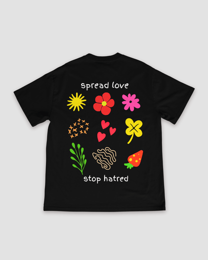 Spread Love Unisex Oversized T-Shirt - Black - Sewra
