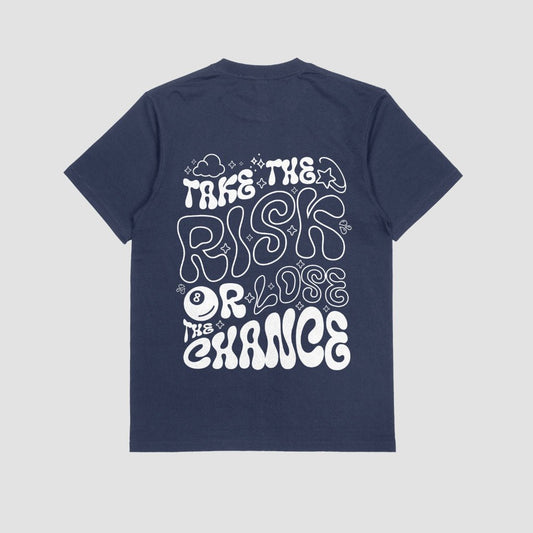 Take Risks Unisex Oversized T-Shirt - Navy Blue - Sewra