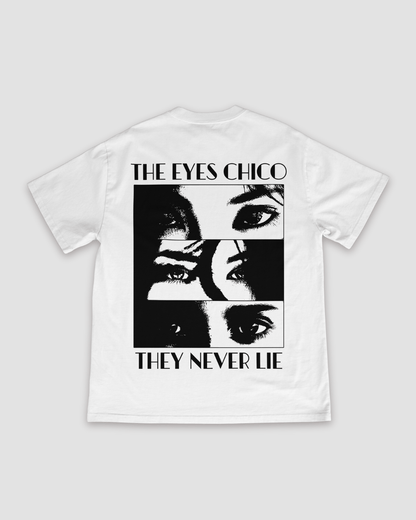 The Eyes Chico, They Never Lie Unisex Oversized T-Shirt - White - Sewra