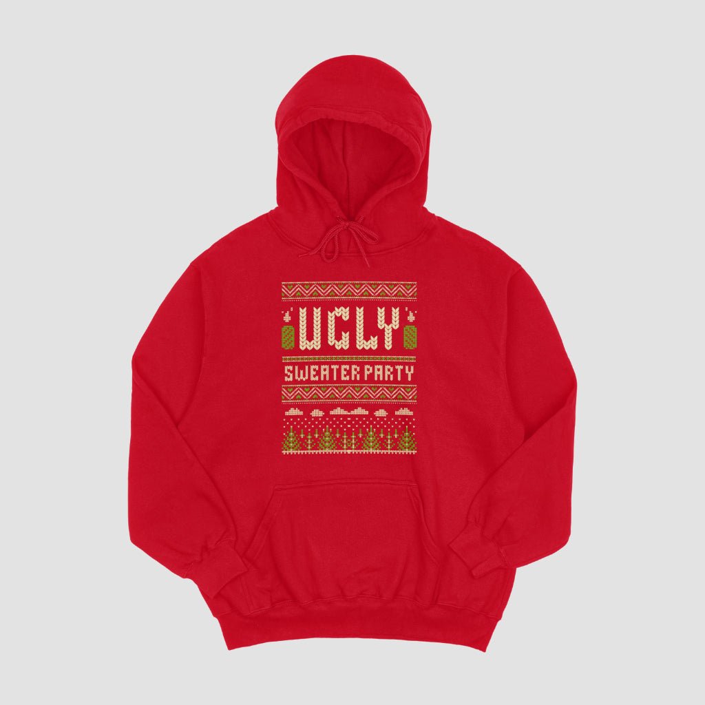 Ugly Sweater Party Hoodie for Men - Red - Sewra