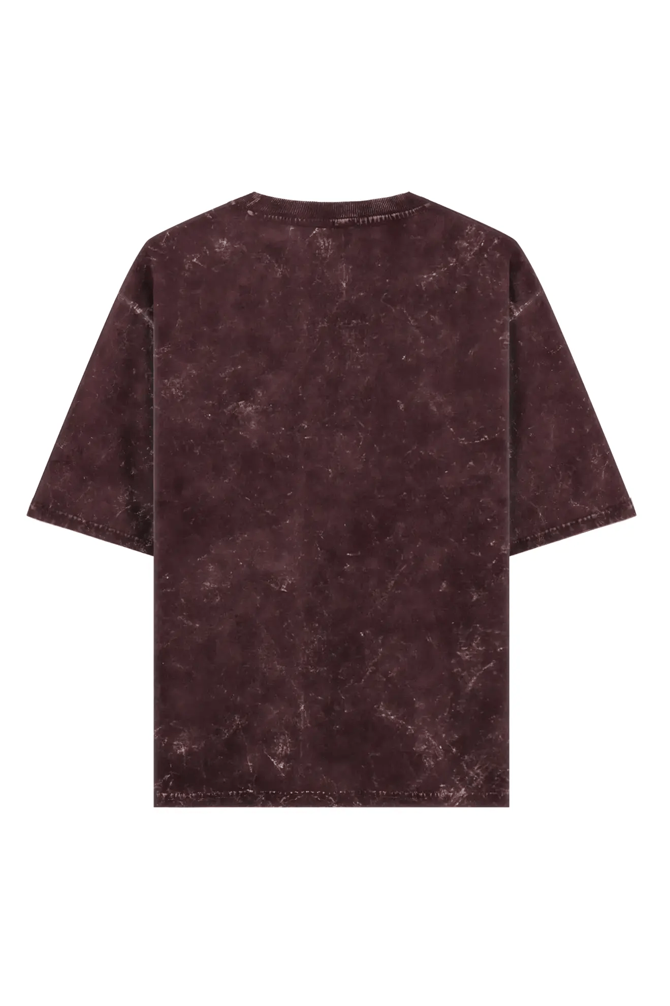 Visions Unisex Acid Wash Oversized Tee - Maroon - Sewra